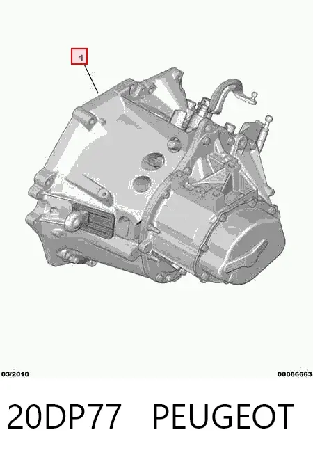 Caixa de Mudança montada (caixa mecânica de velocidades) 20DP77 Peugeot/Citroen