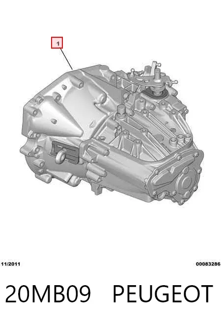 Caixa de Mudança montada (caixa mecânica de velocidades) 20MB09 Peugeot/Citroen