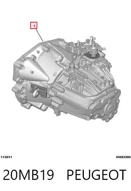Caixa de Mudança montada (caixa mecânica de velocidades) 20MB19 Peugeot/Citroen