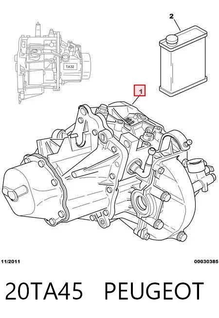 Caixa de Mudança montada (caixa mecânica de velocidades) 20TA45 Peugeot/Citroen