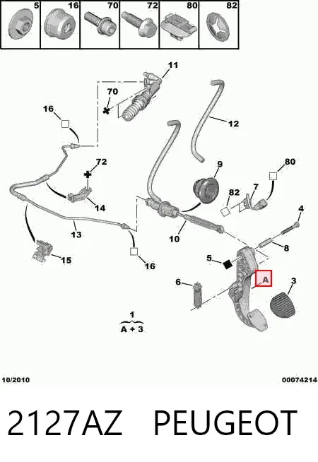 Pedal de embraiagem 2127AZ Peugeot/Citroen