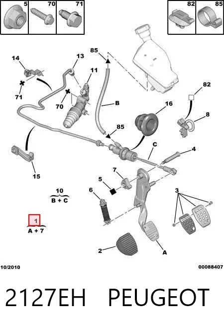 Pedal de embraiagem 2127EH Peugeot/Citroen