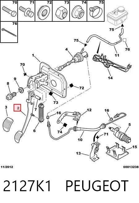 Pedal de embraiagem 2127K1 Peugeot/Citroen