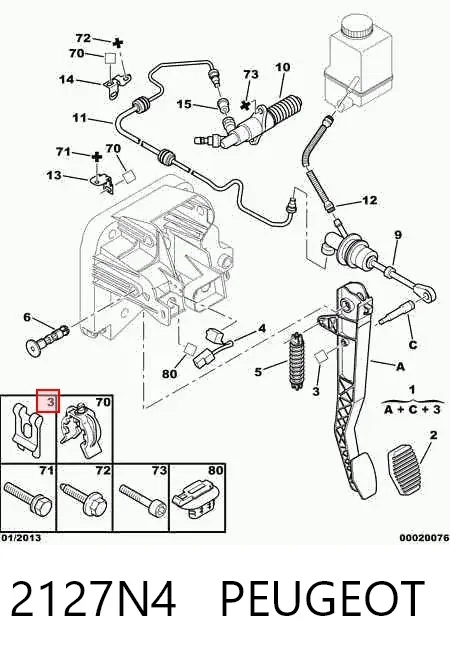 Pedal de embraiagem Citroen C5 I