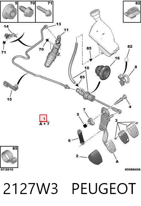 Pedal de embraiagem 2127W3 Peugeot/Citroen