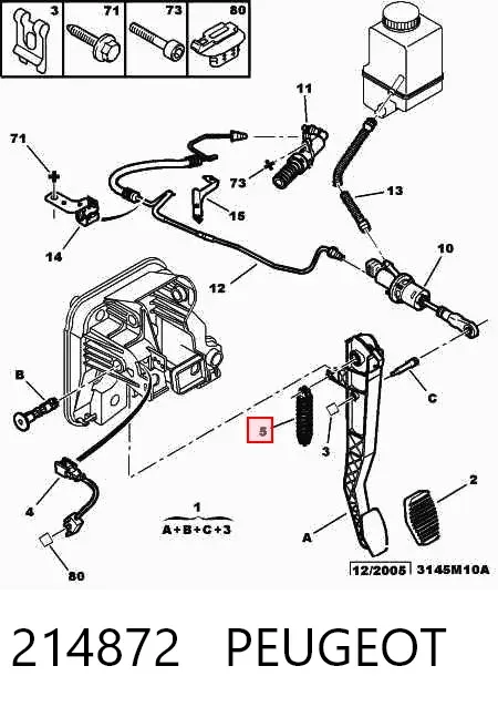 Suporte do freio traseiro direito 214872 Peugeot/Citroen
