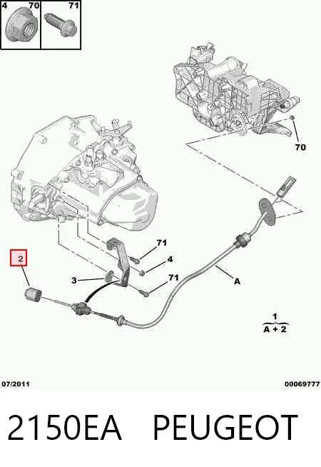 Cabo de embraiagem 2150EA Peugeot/Citroen