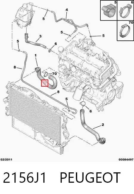 Mangueira de embraiagem 2156J1 Peugeot/Citroen