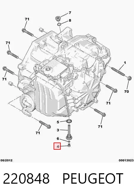 Tampão de panela da Caixa Automática de Mudança 220848 Peugeot/Citroen