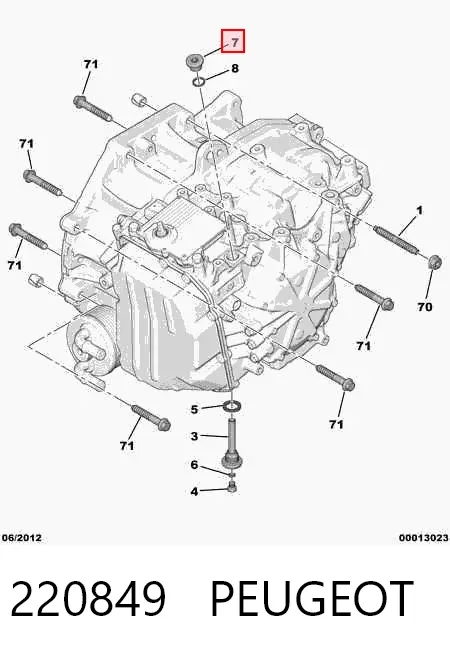 Tampão de panela da Caixa Automática de Mudança 220849 Peugeot/Citroen