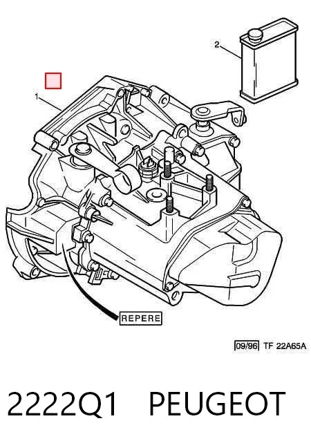 Caixa de Mudança montada (caixa mecânica de velocidades) 2222Q1 Peugeot/Citroen