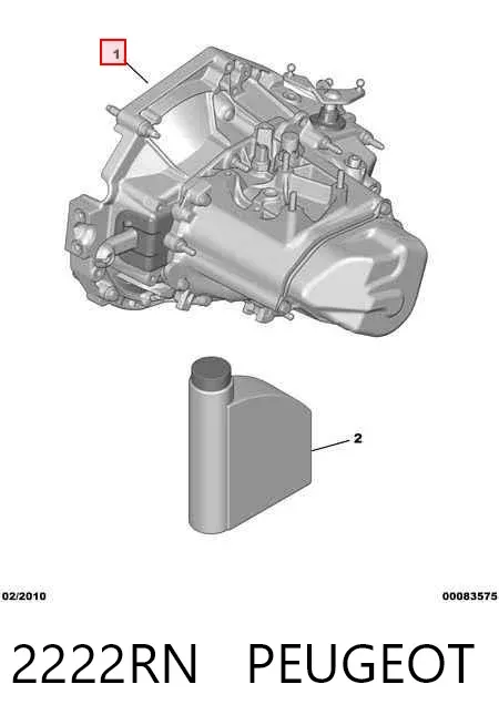 Caixa de Mudança montada (caixa mecânica de velocidades) 2222RN Peugeot/Citroen