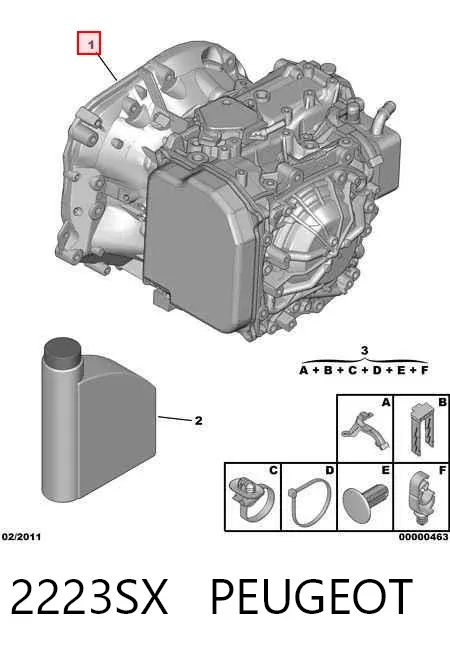 Caixa Automática de Mudança montada 2223SX Peugeot/Citroen