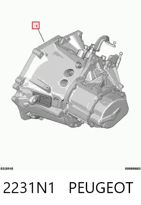 Caixa de Mudança montada (caixa mecânica de velocidades) 2231N1 Peugeot/Citroen