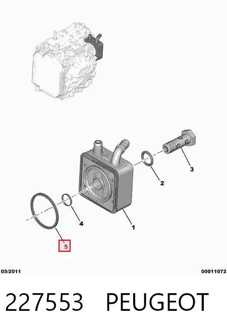 Vedante do radiador de óleo 227553 Peugeot/Citroen