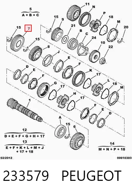Roda dentada propulsionada de 2ª velocidade 233579 Peugeot/Citroen