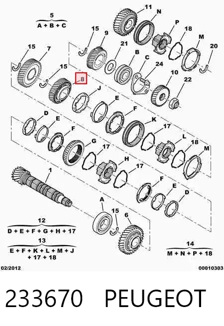Roda dentada propulsionada de 3ª velocidade 233670 Peugeot/Citroen