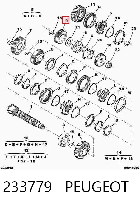 Roda dentada propulsionada de 4ª velocidade 233779 Peugeot/Citroen