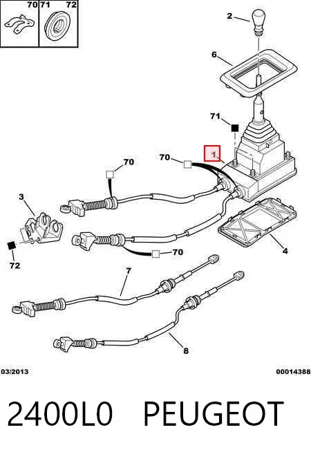 Mecanismo de mudança (ligação) Peugeot 607 9D, 9U