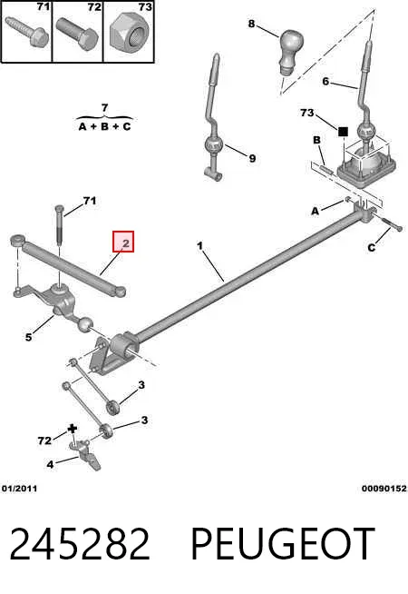 Barra de ligação da Caixa Automática de Mudança 245282 Peugeot/Citroen