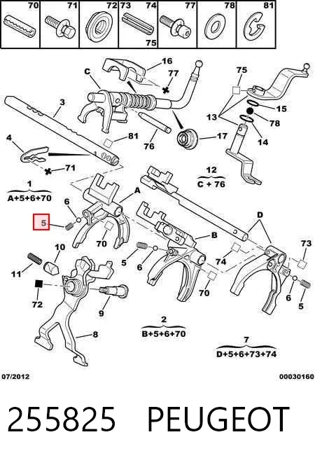 Forquilha de embraiagem 255825 Peugeot/Citroen