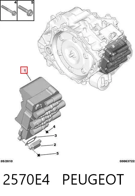 Unidade hidráulica da Caixa Automática de Mudança 2570E4 Peugeot/Citroen