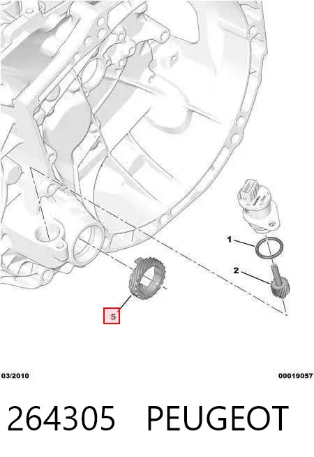 Roda dentada motriz de velocímetro 264305 Peugeot/Citroen
