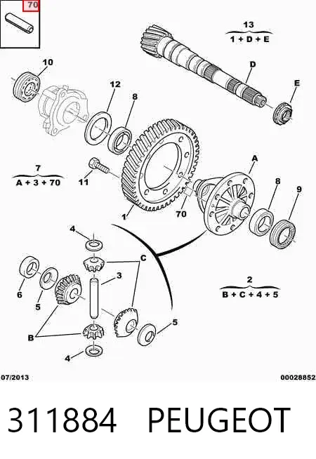 Diferencial dianteiro 311884 Peugeot/Citroen