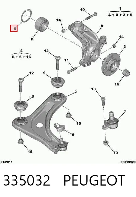 Rolamento de cubo dianteiro 335032 Peugeot/Citroen