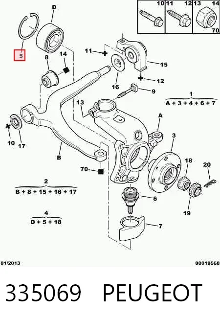 Rolamento de cubo dianteiro 335069 Peugeot/Citroen