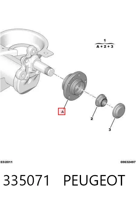 Cubo traseiro 335071 Peugeot/Citroen