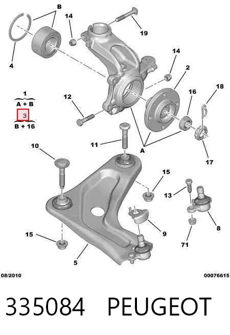 Rolamento de cubo dianteiro 335084 Peugeot/Citroen