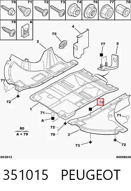Porca cativa para parafuso auto-roscante 351015 Peugeot/Citroen
