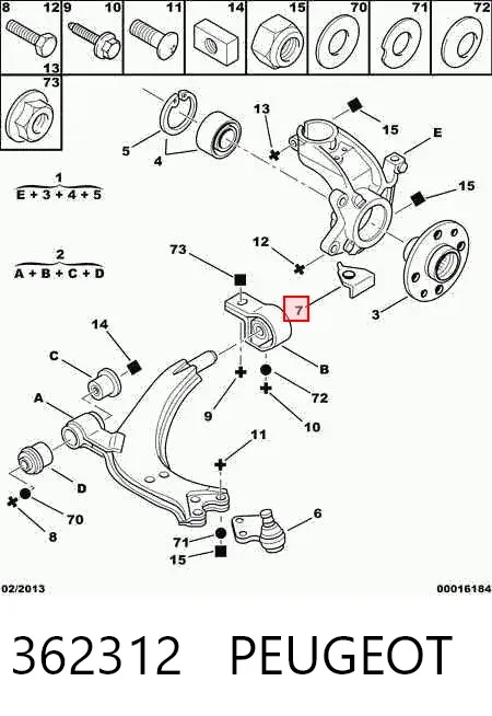 Proteção de apoio esférico 362312 Peugeot/Citroen