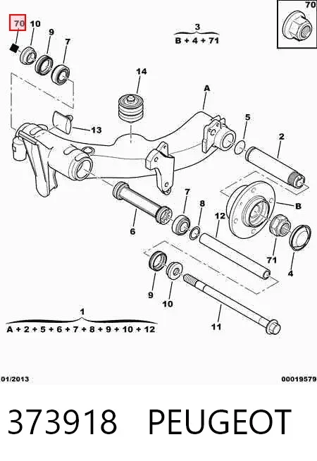 Parafuso (porca) de fixação 373918 Peugeot/Citroen