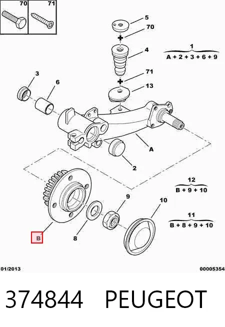 Cubo traseiro 374844 Peugeot/Citroen