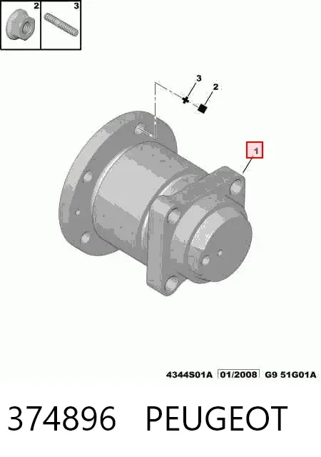 Cubo traseiro 374896 Peugeot/Citroen