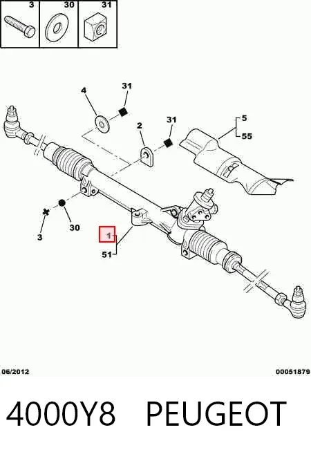 Cremalheira da direção 4000Y8 Peugeot/Citroen