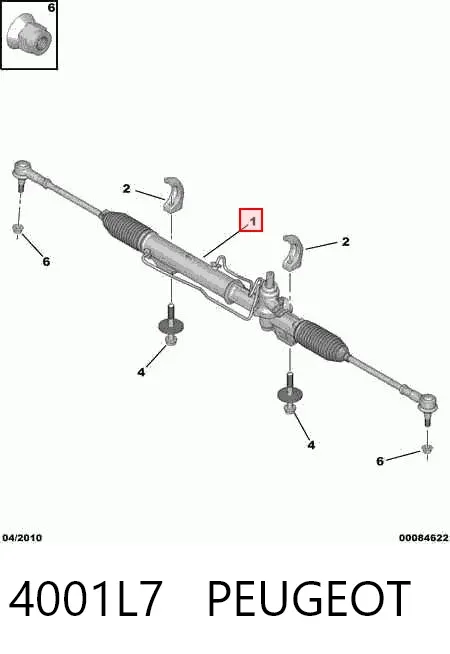 Cremalheira da direção 4001L7 Peugeot/Citroen