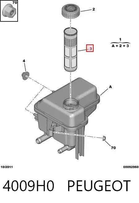Tanque de bomba da Direção hidrâulica assistida Peugeot 607 9D, 9U
