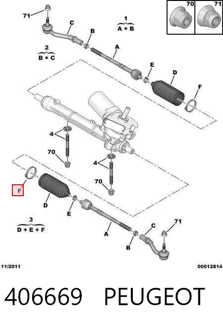 Bota de proteção do mecanismo de direção (de cremalheira) 406669 Peugeot/Citroen