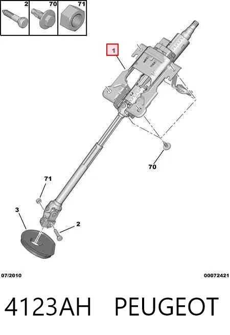 Coluna da direção 4123AH Peugeot/Citroen