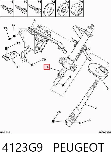 Coluna da direção 4123G9 Peugeot/Citroen