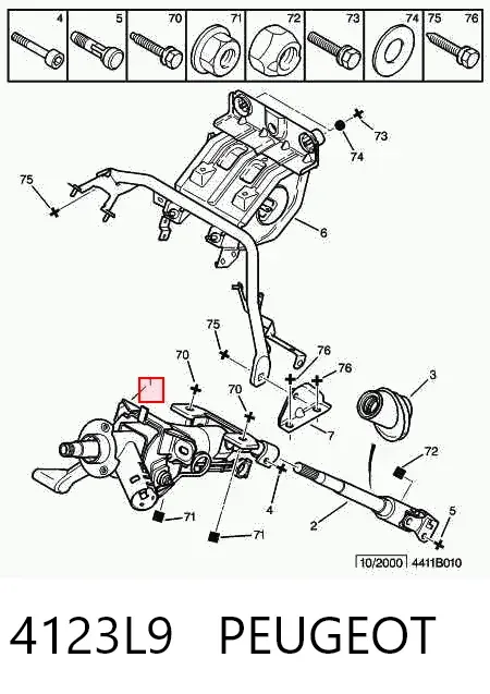 Coluna da direção 4123L9 Peugeot/Citroen
