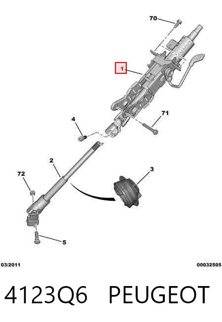 Coluna da direção Citroen C8 EA, EB