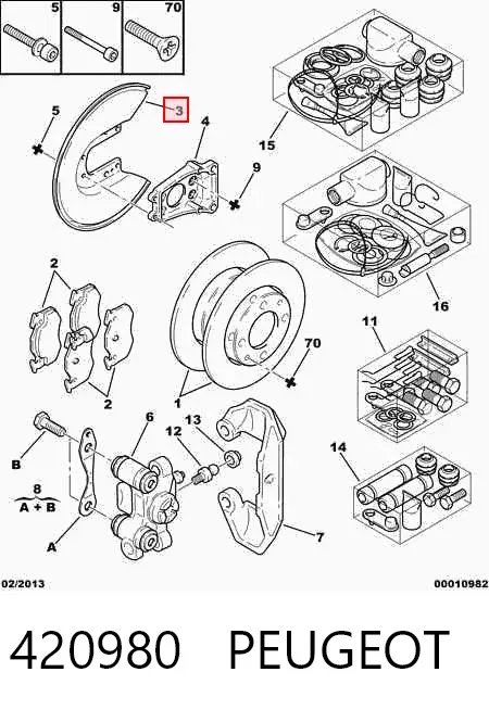 Proteção do freio de disco traseiro 420980 Peugeot/Citroen