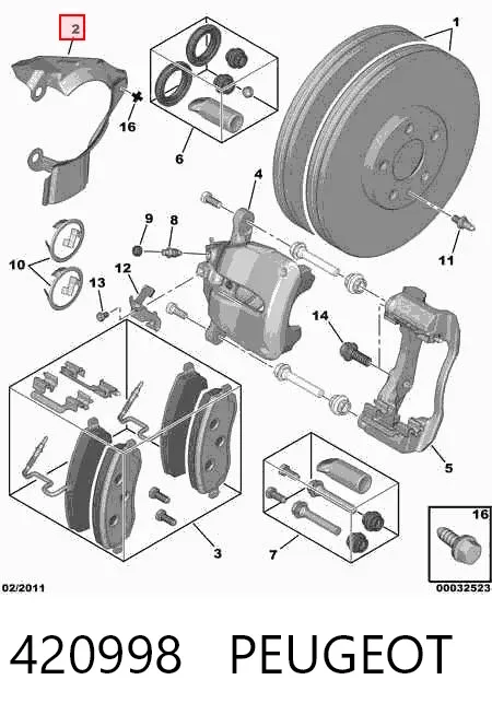 Proteção do freio de disco dianteiro direito 420998 Peugeot/Citroen