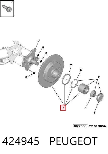 Disco do freio traseiro 424945 Peugeot/Citroen