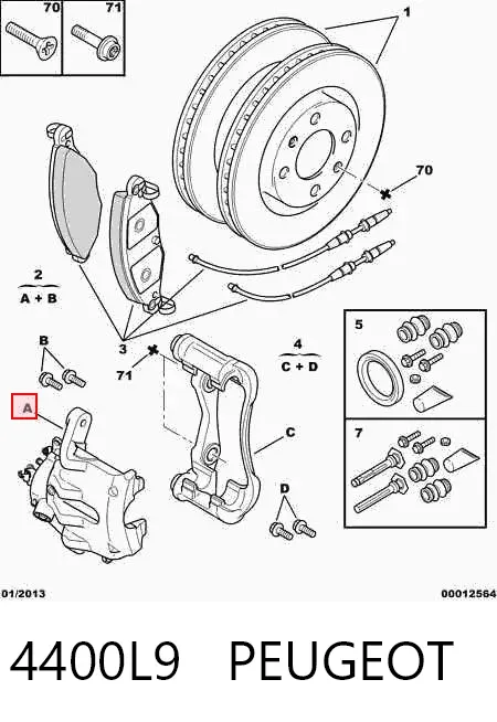 Suporte do freio dianteiro direito 4400L9 Peugeot/Citroen