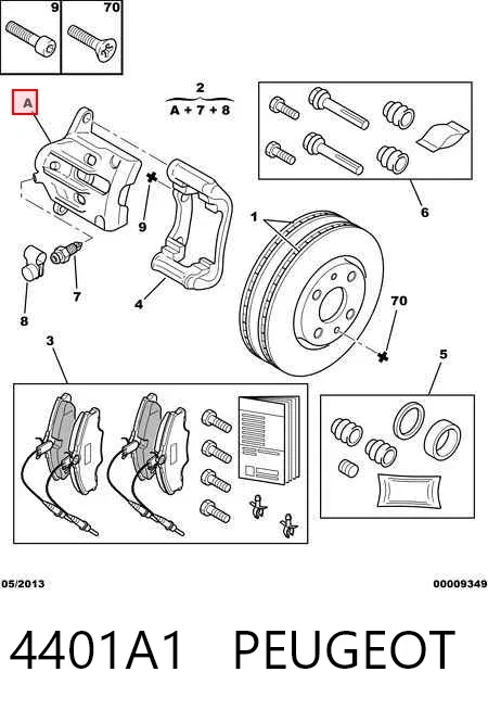 Suporte do freio dianteiro direito 4401A1 Peugeot/Citroen